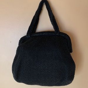 Vintage Black Beaded Handbag
